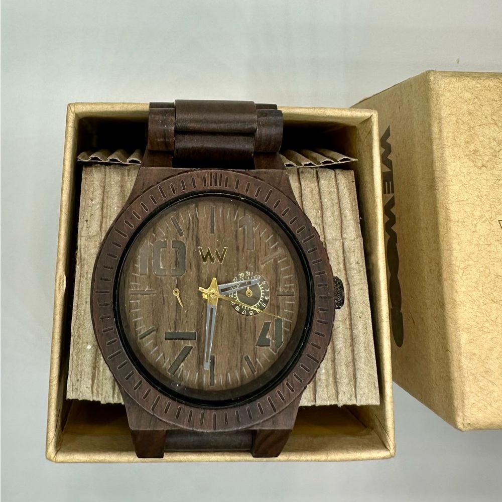 *NWT!* WeWood Chocolate Brown Wood unisex watch with original case #WeWood